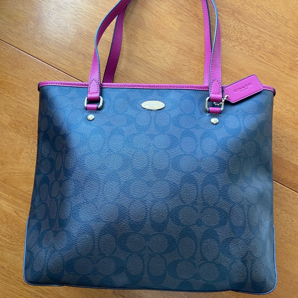 Coach brown and pink shoulder bag